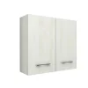 Pensile bagno sospeso con 2 ante 60 cm effetto legno bianco