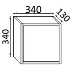 Pensile bagno sospeso con anta 34 cm bianco lucido
