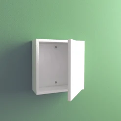Pensile bagno sospeso con anta 34 cm bianco lucido