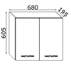 Pensile bagno sospeso con 2 ante 60 cm bianco lucido