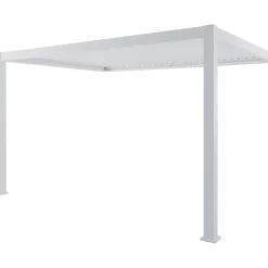 Pergola addossata in alluminio Myara 394x296xH250 cm bianco