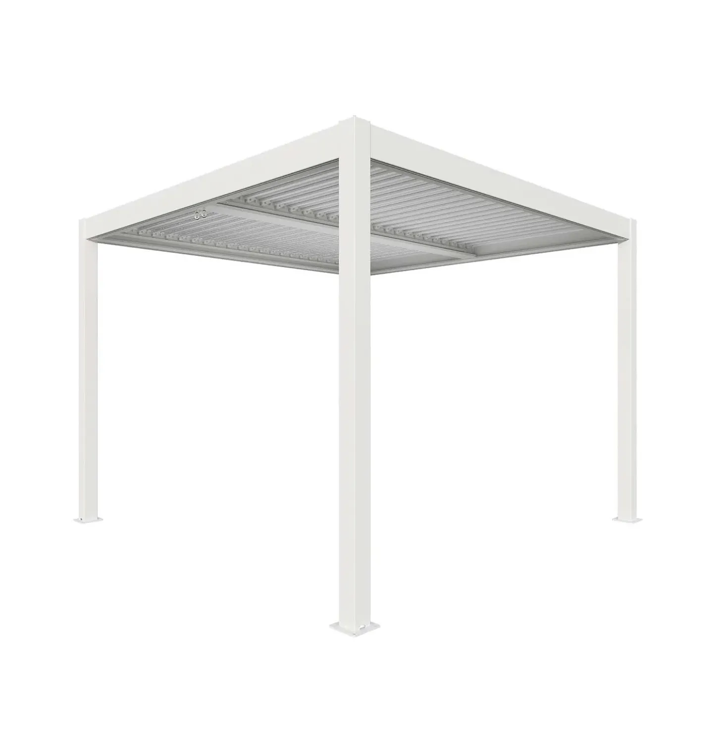 Pergola bioclimatica Atena in alluminio palo 10 3x4xH2,5 m bianco
