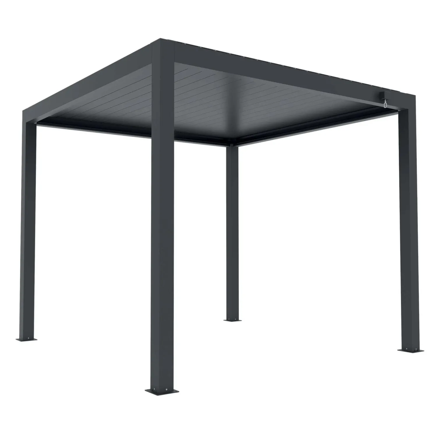 Pergola bioclimatica Atena in alluminio palo 12 4x4xH2,5 m antracite