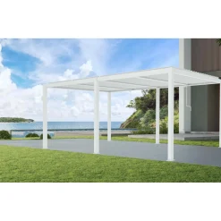 Pergola bioclimatica in alluminio Solanum Twin 300x600xH240 cm bianco