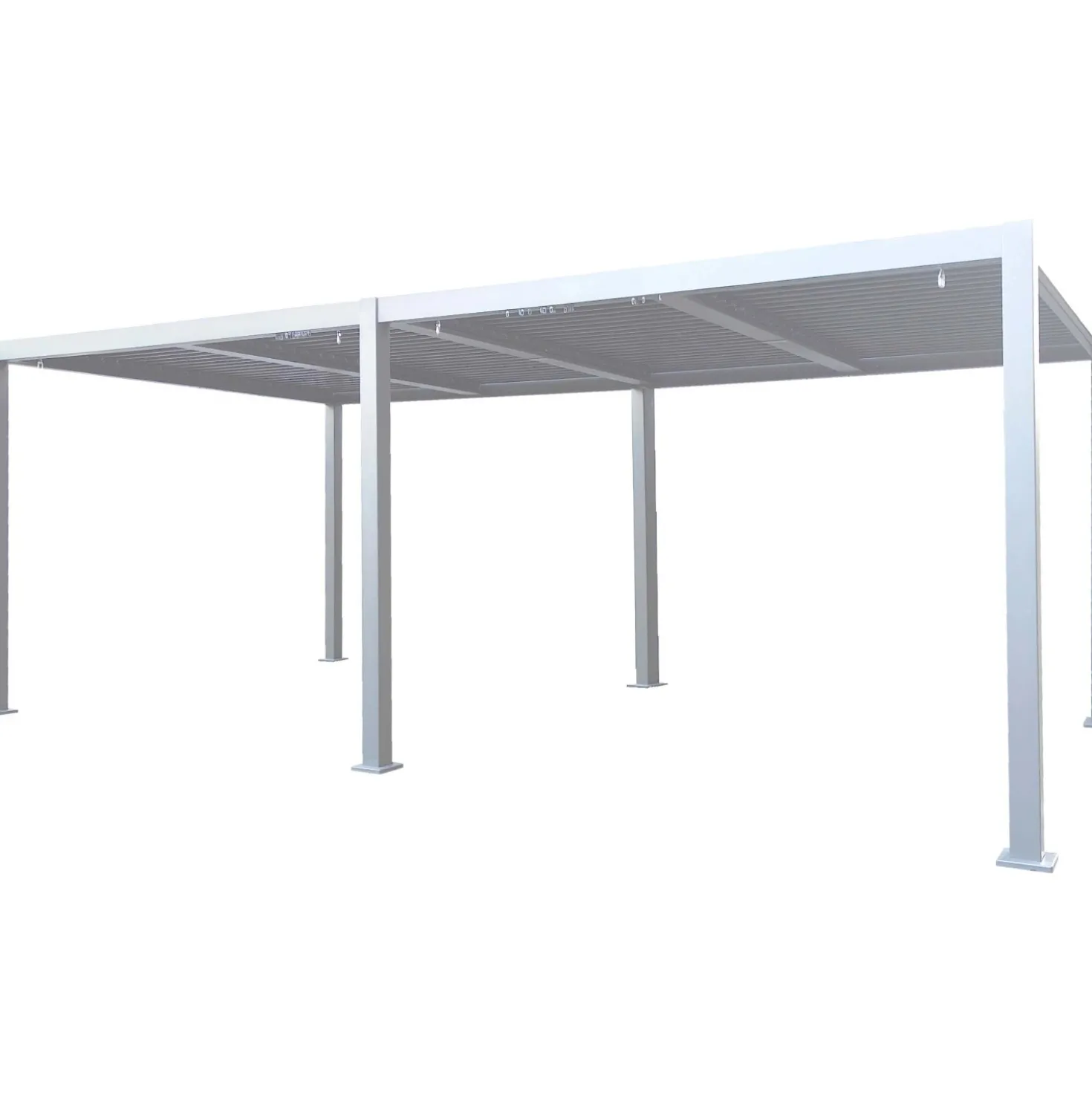 Pergola bioclimatica in alluminio Solanum Twin 300x600xH240 cm bianco