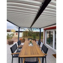 Pergola bioclimatica in alluminio 3630 ecru 360x300 cm