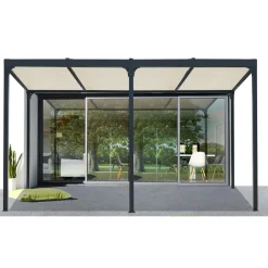 Pergola bioclimatica in alluminio 3630 ecru 360x300 cm