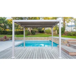 Pergola bioclimatica in alluminio Solanum Plus 300x300xH240 cm bianco