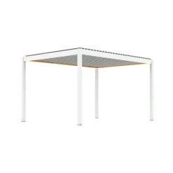 Pergola bioclimatica in alluminio Quadrifoglio 400x300x250 cm bianca