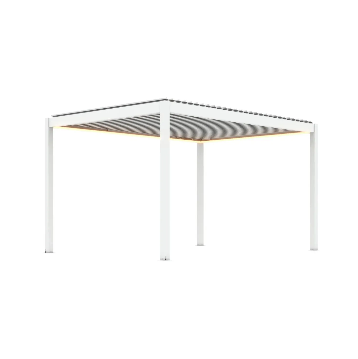 Pergola bioclimatica in alluminio Quadrifoglio 400x300x250 cm bianca