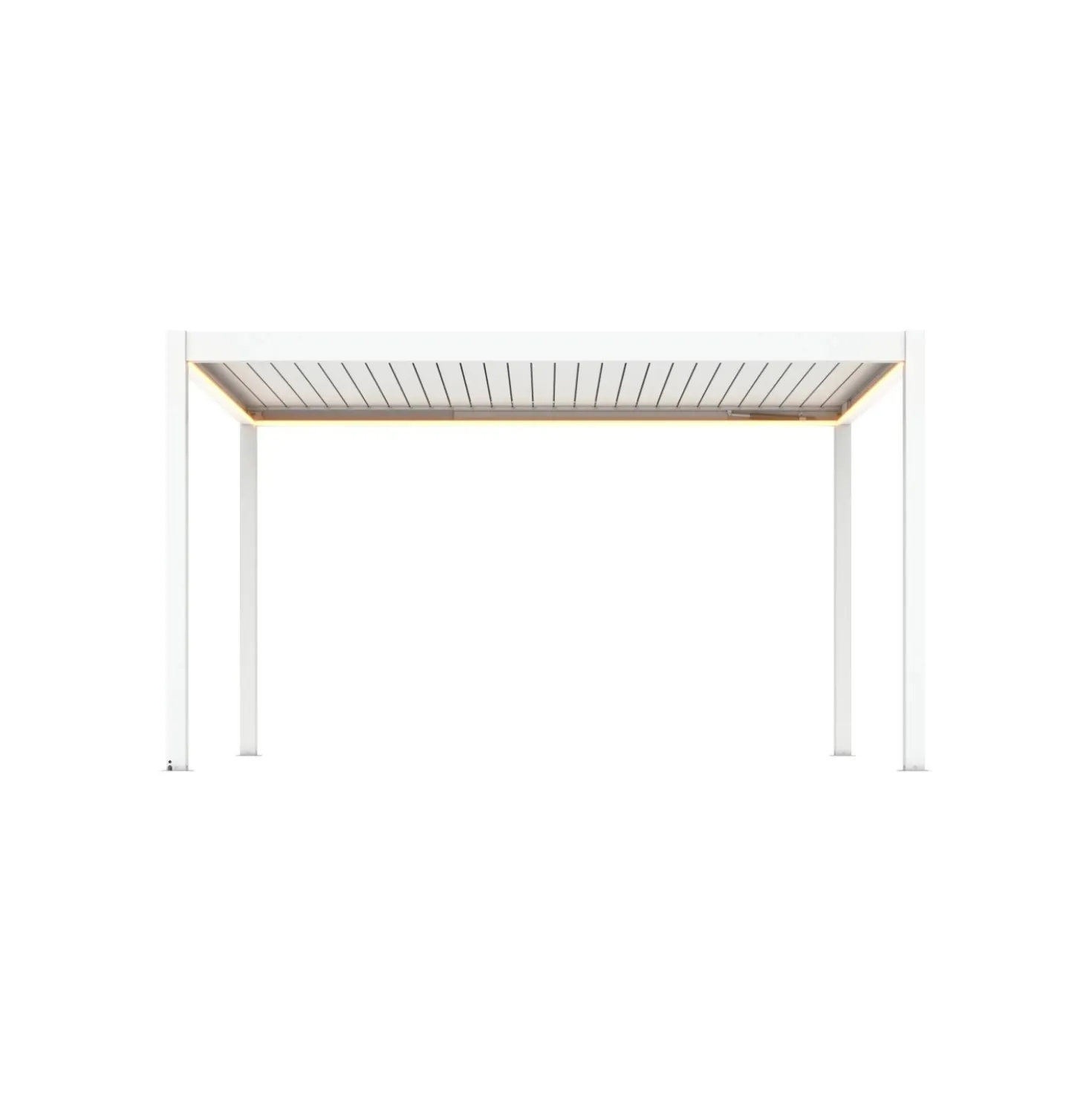 Pergola bioclimatica in alluminio Quadrifoglio 400x300x250 cm bianca