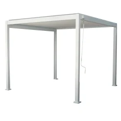 Pergola bioclimatica in alluminio Topeka 300x300 cm bianco