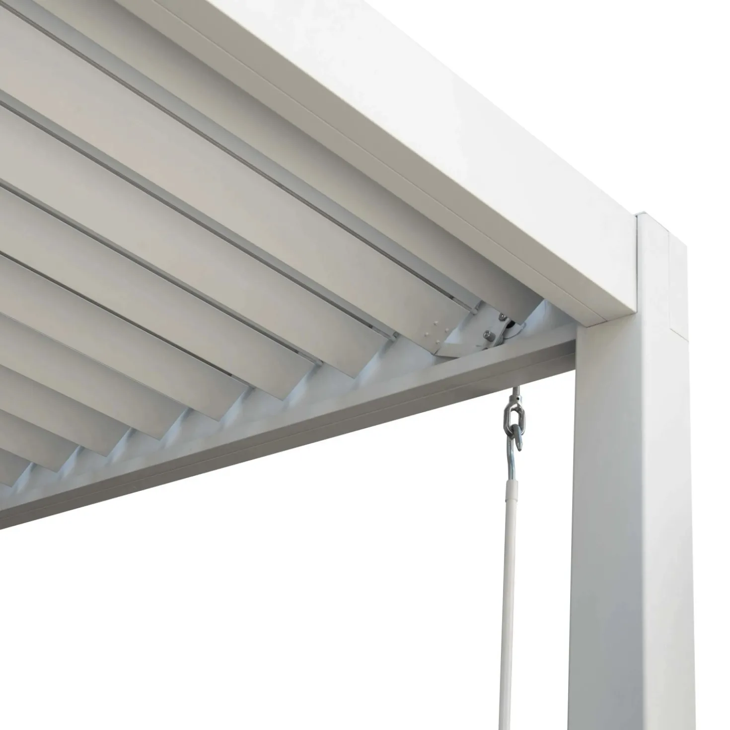 Pergola bioclimatica in alluminio Topeka 300x300 cm bianco