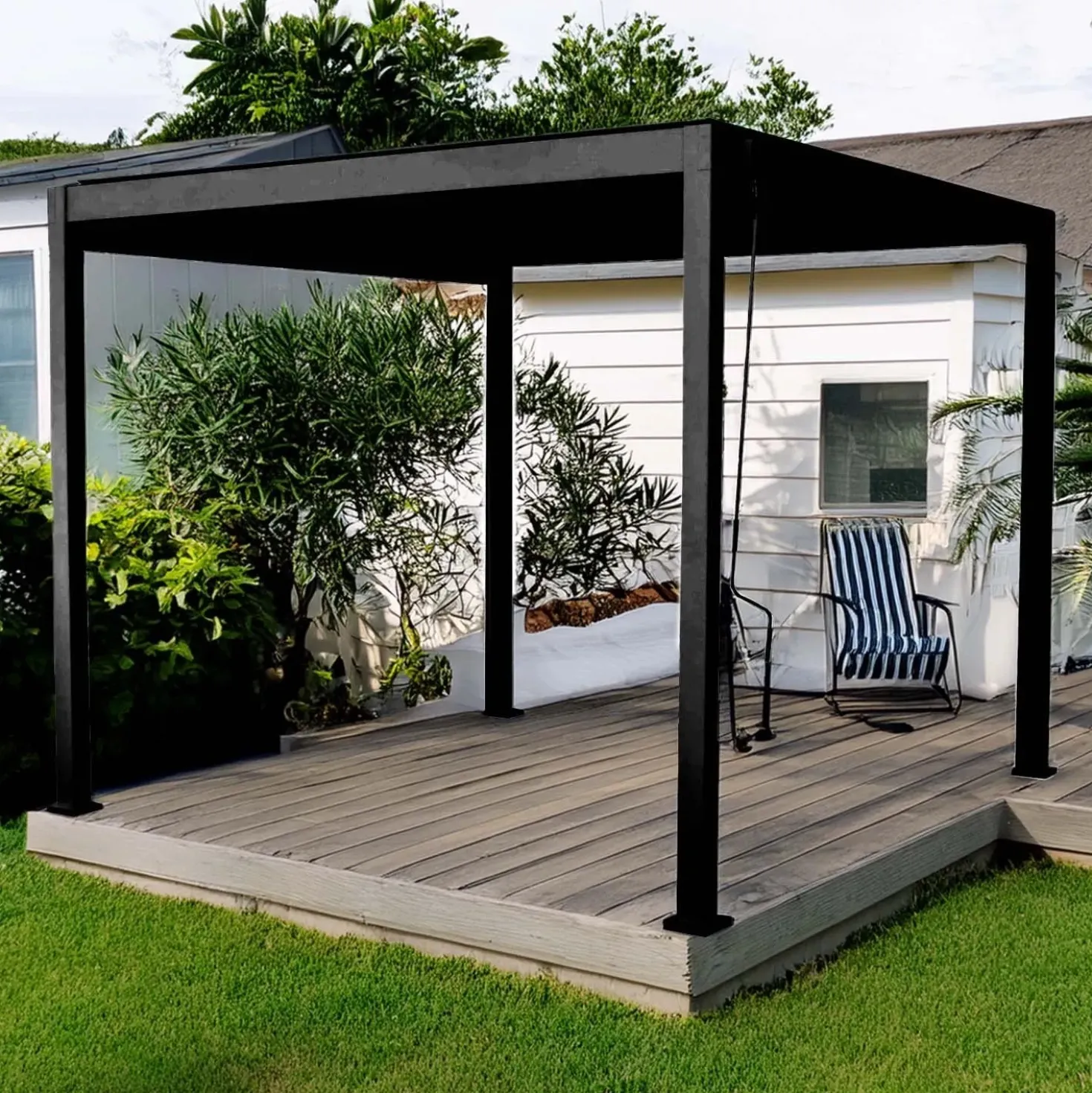 Pergola bioclimatica in alluminio Tennessee 300x400 cm bianco