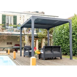 Pergola bioclimatica in alluminio 2430 antracite 240x300 cm