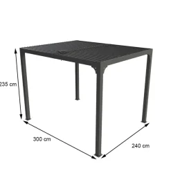 Pergola bioclimatica in alluminio 2430 antracite 240x300 cm