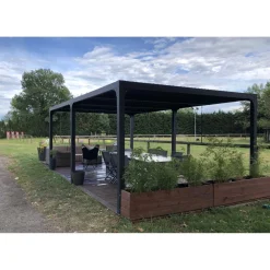 Pergola bioclimatica in alluminio 3660 antracite 360x600 cm