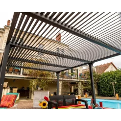 Pergola bioclimatica in alluminio 3660 antracite 360x600 cm