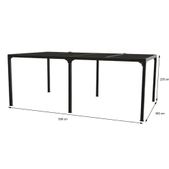 Pergola bioclimatica in alluminio 3660 antracite 360x600 cm