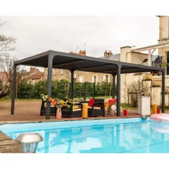 Pergola bioclimatica in alluminio 3660 antracite 360x600 cm