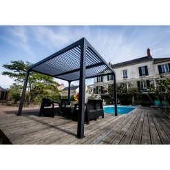 Pergola bioclimatica in alluminio 3630 antracite 360x300 cm