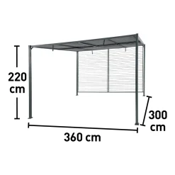 Pergola in acciaio e poliestere Wandana 360x300x220 cm