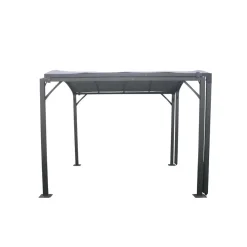 Pergola in acciaio galvanizzato copertura in poliestere 243x565x300 cm antracite