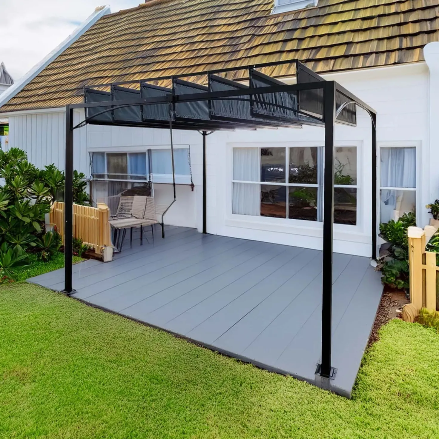 Pergola in alluminio e Textilen 300x300 cm antracite