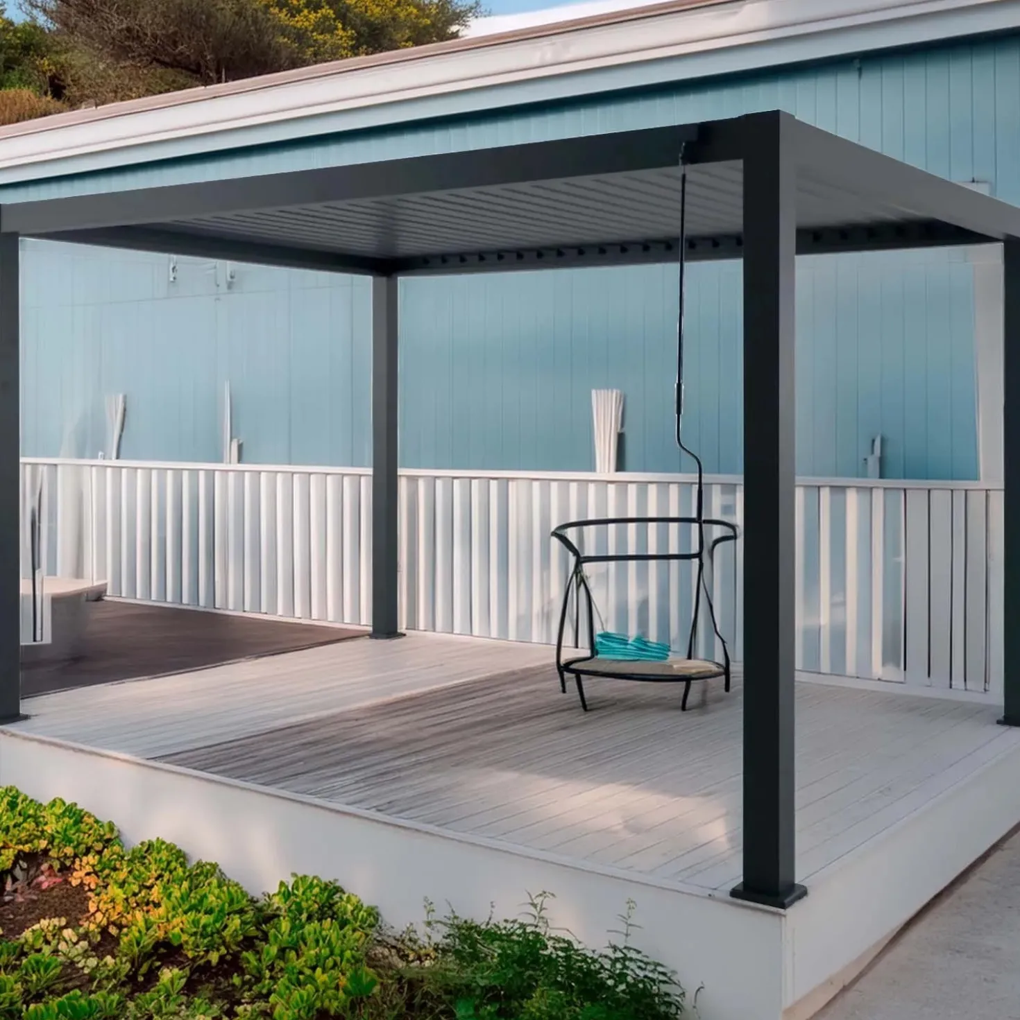 Pergola in alluminio Myara 394x296x250 cm antracite