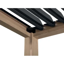 Pergola in alluminio Myara L580xP296xH250 cm legno chiaro