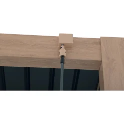 Pergola in alluminio Myara L394xP296xH250 cm legno chiaro