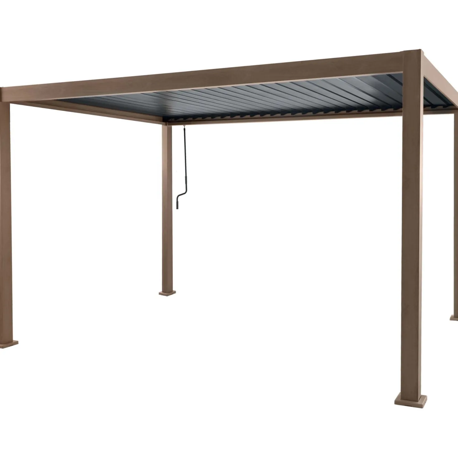 Pergola in alluminio Myara L394xP296xH250 cm legno chiaro