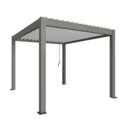 Pergola in metallo Biohort grigio quarzo/bianco 312x367,5x264 cm