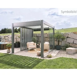 Pergola in metallo Biohort grigio quarzo/bianco 608x312x264 cm