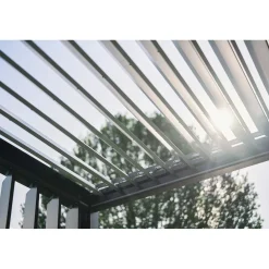 Pergola in metallo Biohort grigio quarzo/bianco 608x312x264 cm