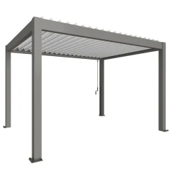 Pergola in metallo Biohort grigio quarzo/bianco 404,5x312x264 cm