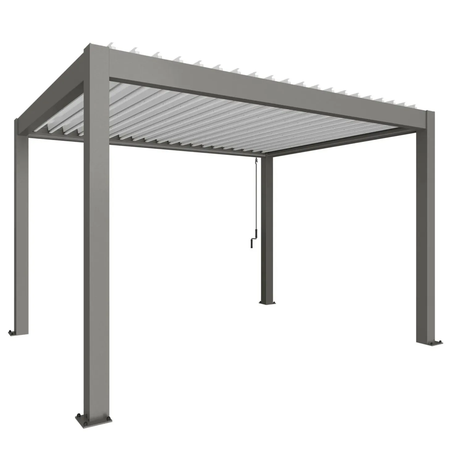 Pergola in metallo Biohort grigio quarzo/bianco 404,5x312x264 cm