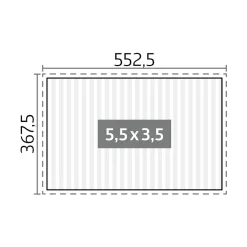 Pergola in metallo Biohort bianco/argento 552,5x367,5x264 cm