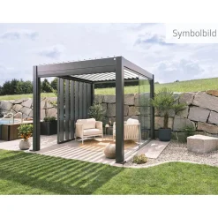 Pergola in metallo Biohort grigio scuro/argento 552,5x367,5x264 cm
