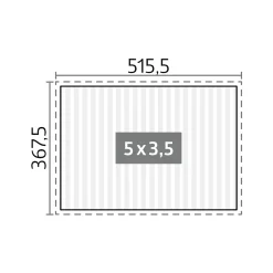 Pergola in metallo Biohort bianco 515,5x367,5x264 cm