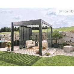Pergola in metallo Biohort grigio scuro/bianco 460x367,5x264 cm