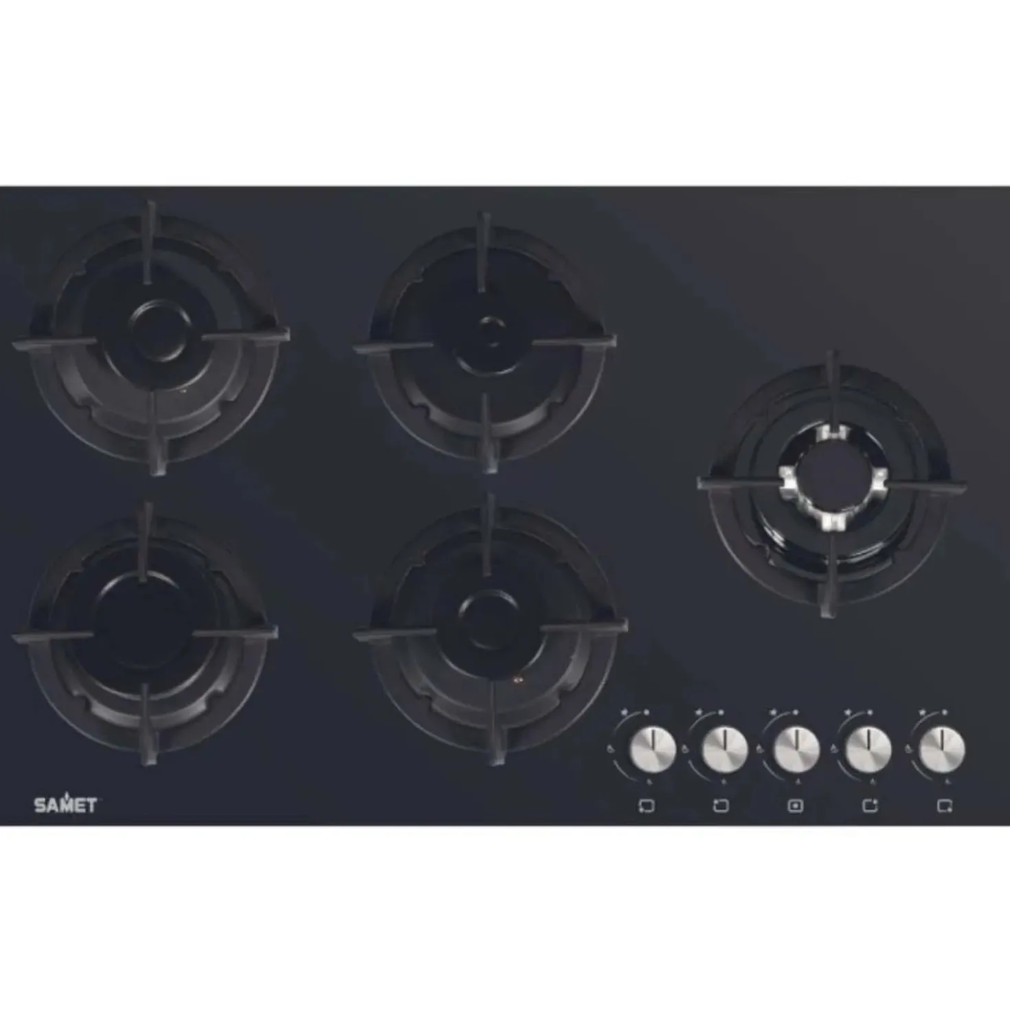 Piano cottura gas Samet Minerva 5 fuochi griglie in ghisa 90x51 cm