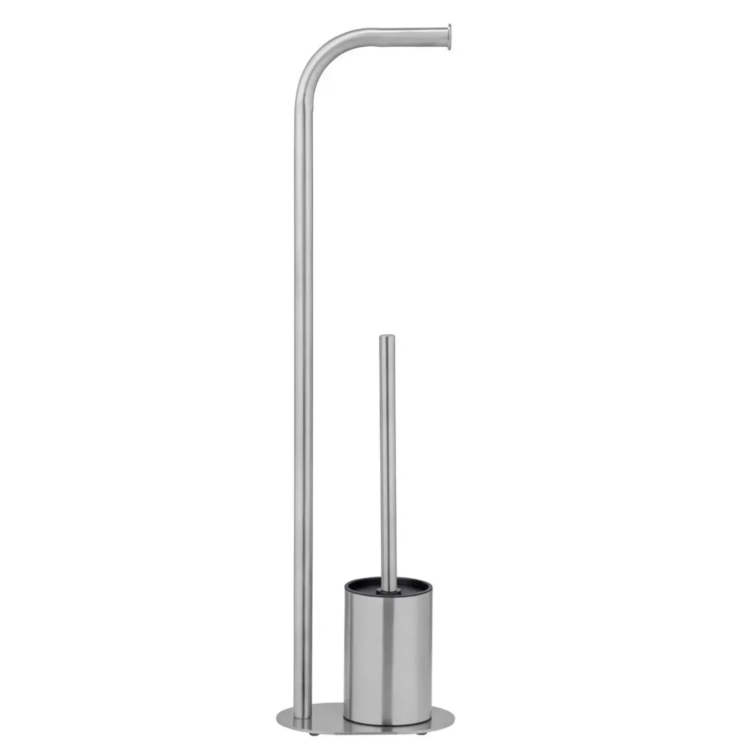 Piantana portarotolo e portascopino bagno Levante inox opaco