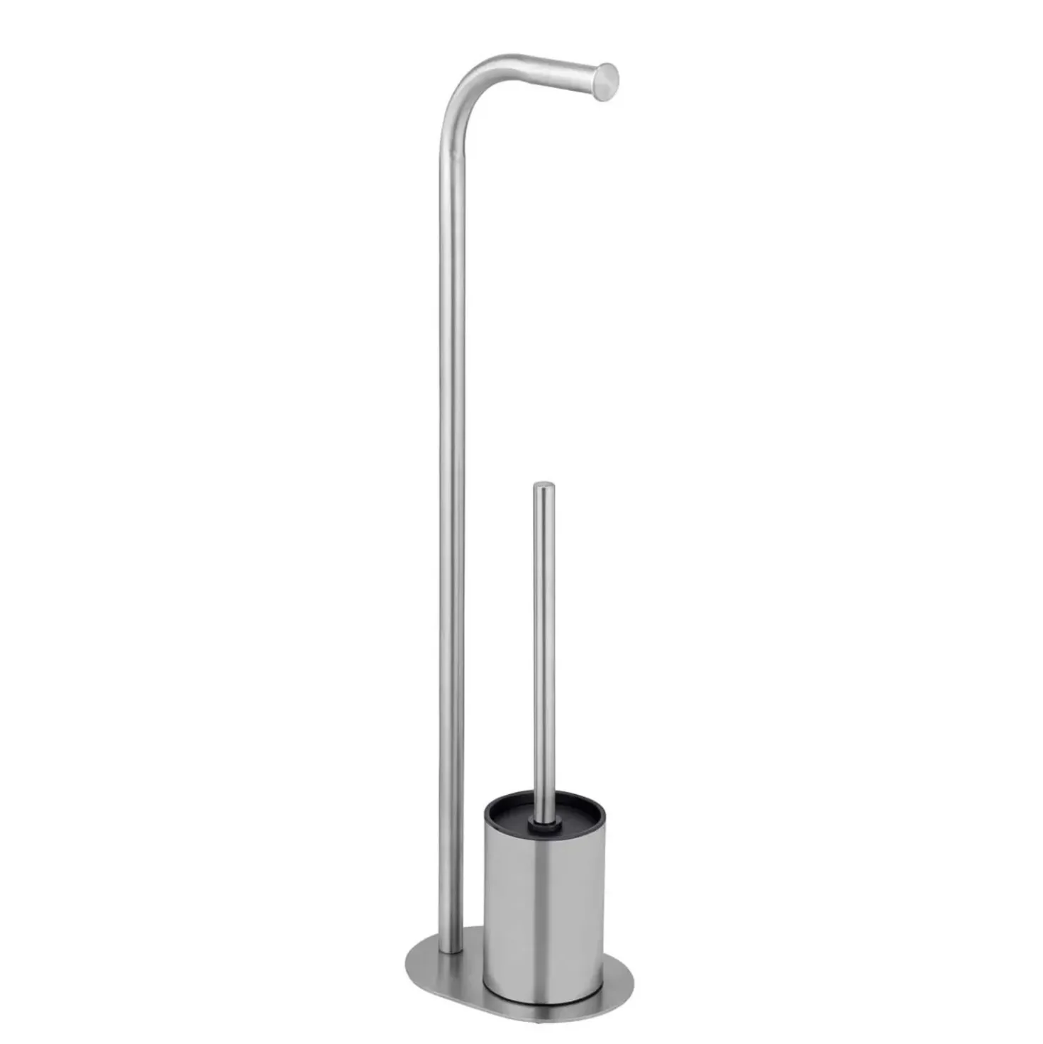 Piantana portarotolo e portascopino bagno Levante inox opaco