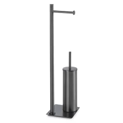 Piantana portarotolo e portascopino Trilly Gun Metal H 63 cm