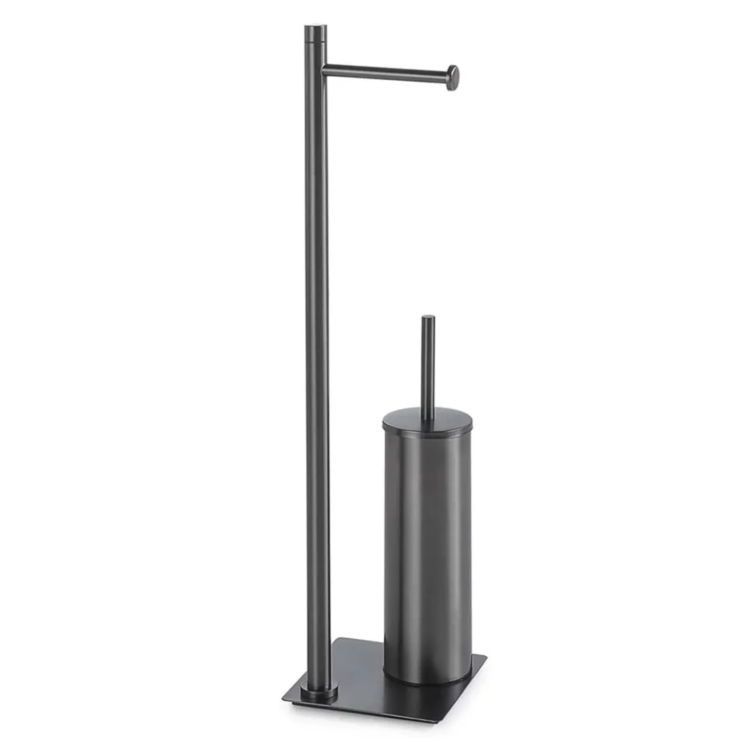 Piantana portarotolo e portascopino Trilly Gun Metal H 63 cm
