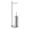 Piantana portarotolo e portascopino bagno Trilly H 63 cm cromato