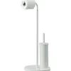 Piantana portarotolo e portascopino bagno Winny H 67 cm bianco
