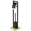 Piantana portarotolo e portascopino bagno Bambusa H 72,5 cm nero