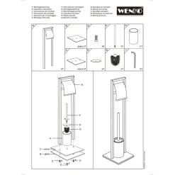 Piantana portarotolo e portascopino bagno Bambusa H 72,5 cm nero